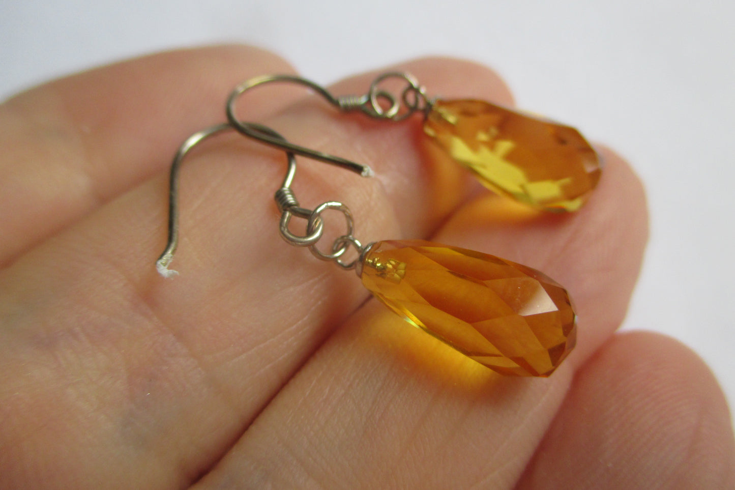 Citrine hook earrings