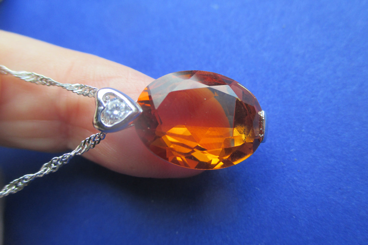 Citrine heart pendant