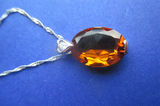 Citrine heart pendant