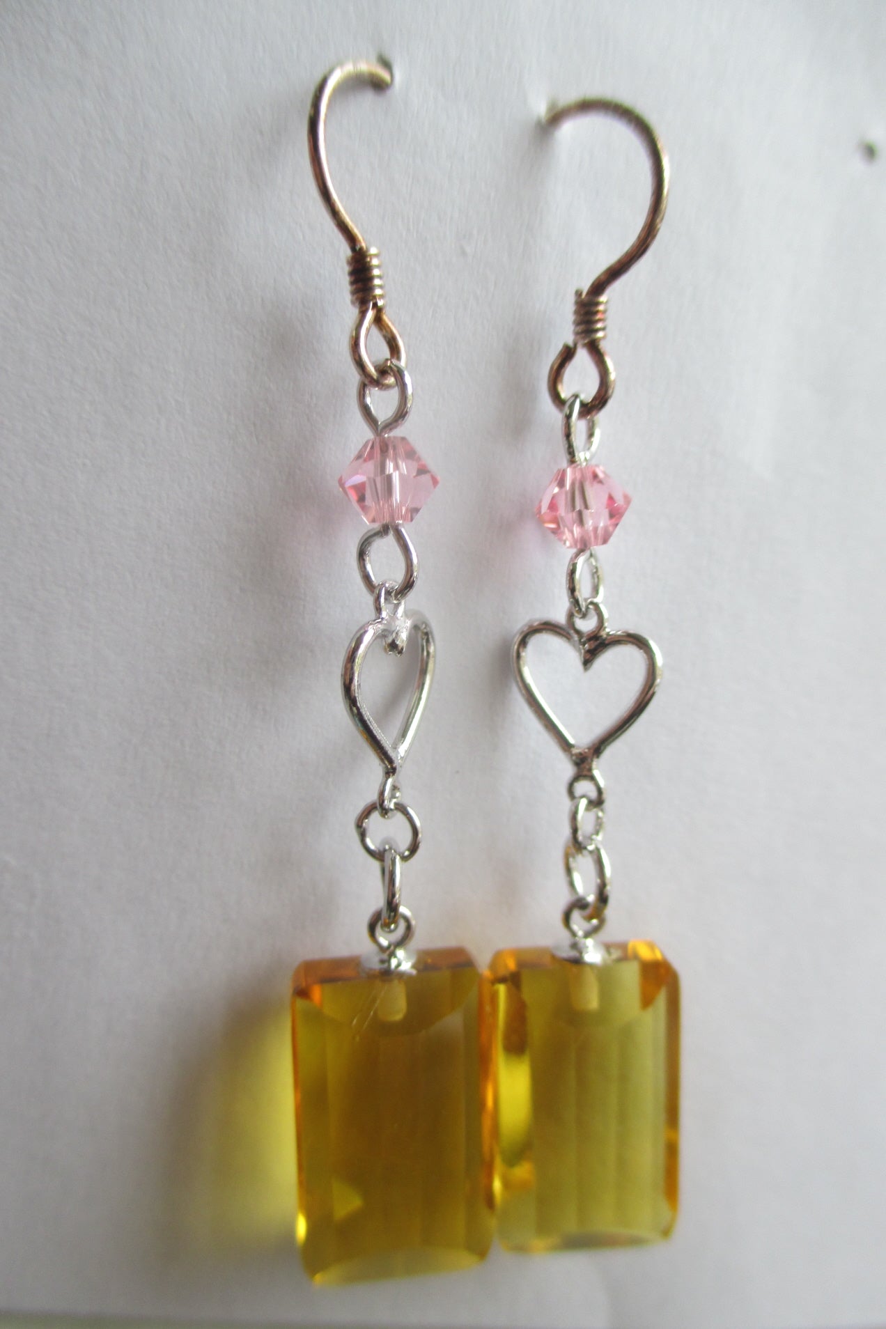 Citrine heart earrings