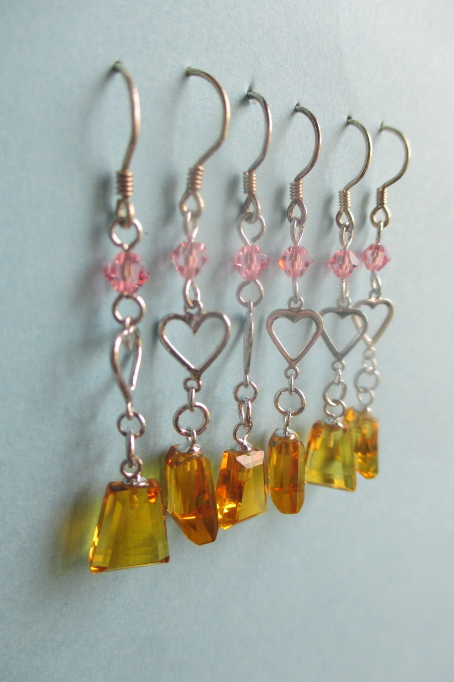 Citrine heart earrings