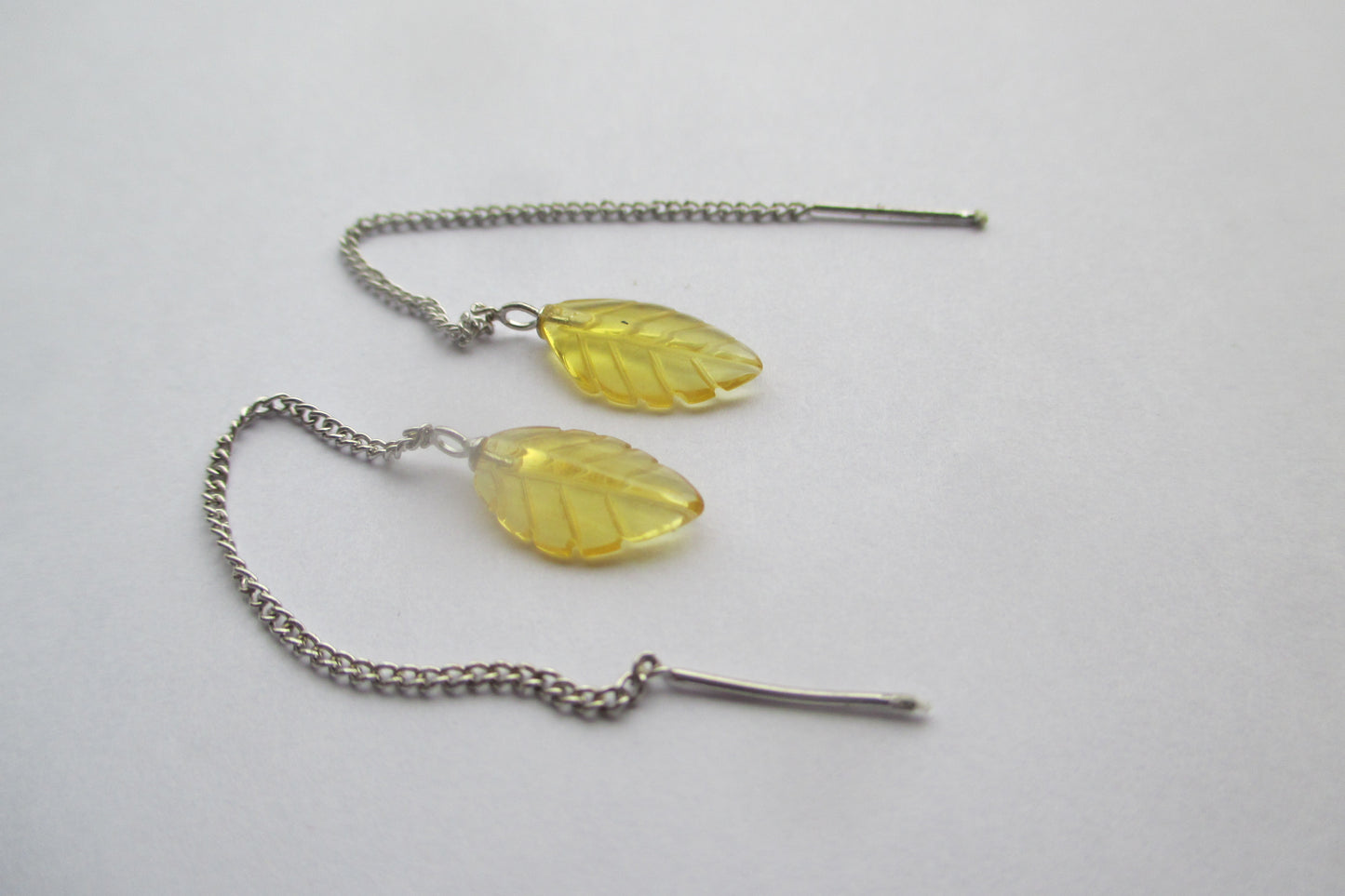 Citrine leaf earrings