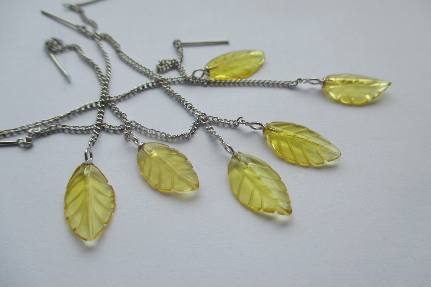 Citrine leaf earrings