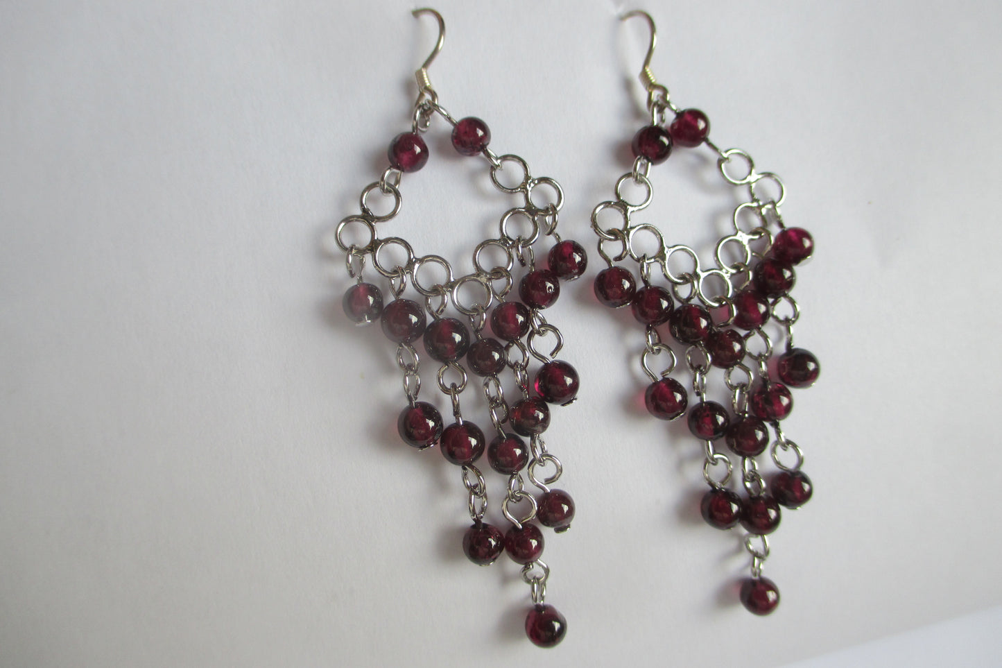 Jaipur design garnet hook earrings