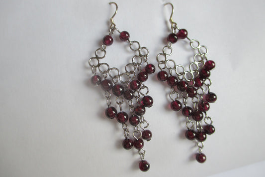 Jaipur design garnet hook earrings