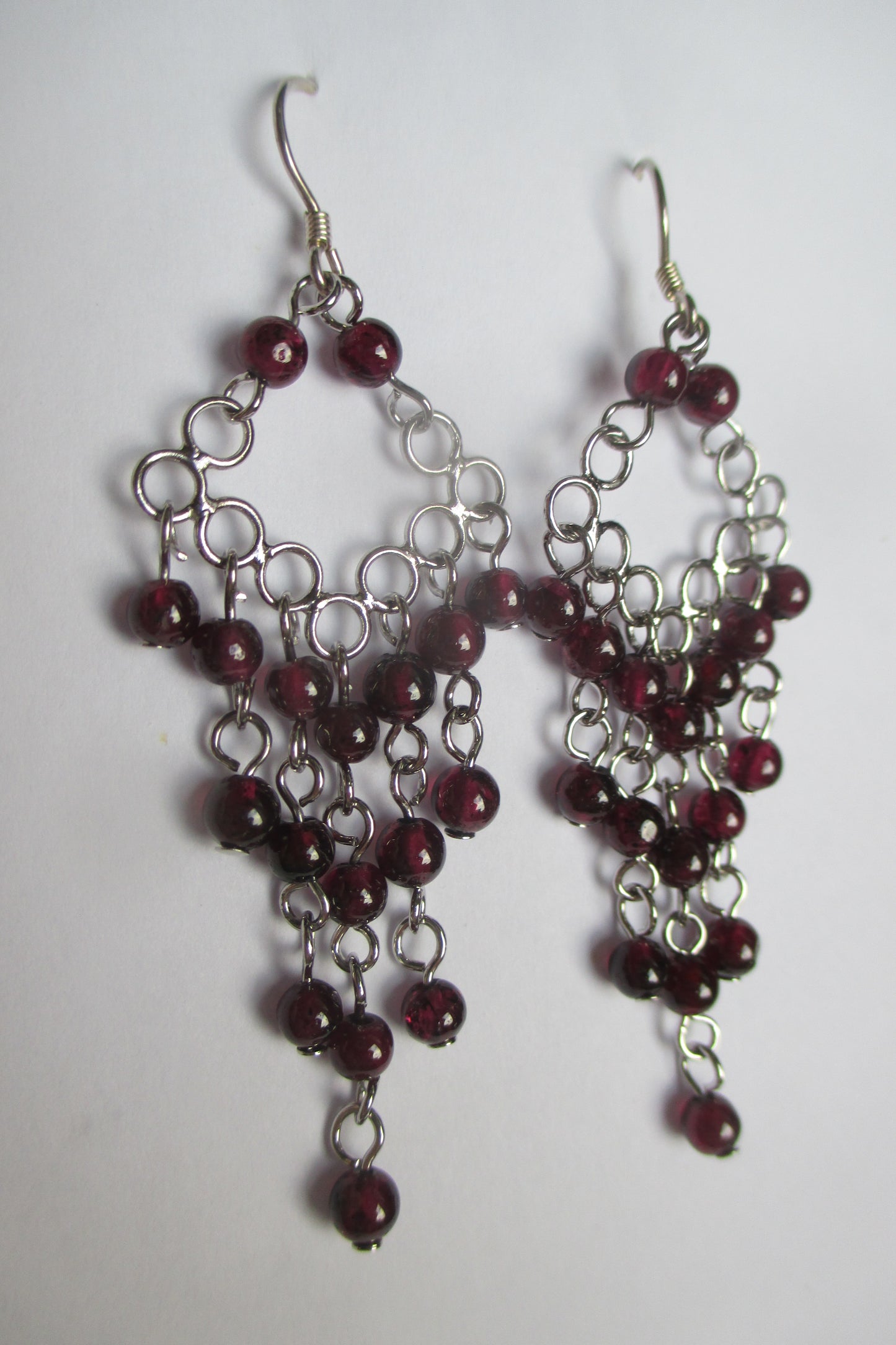 Jaipur design garnet hook earrings