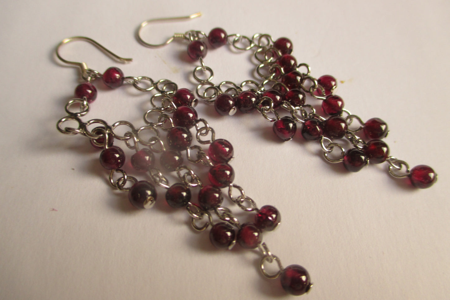 Jaipur design garnet hook earrings