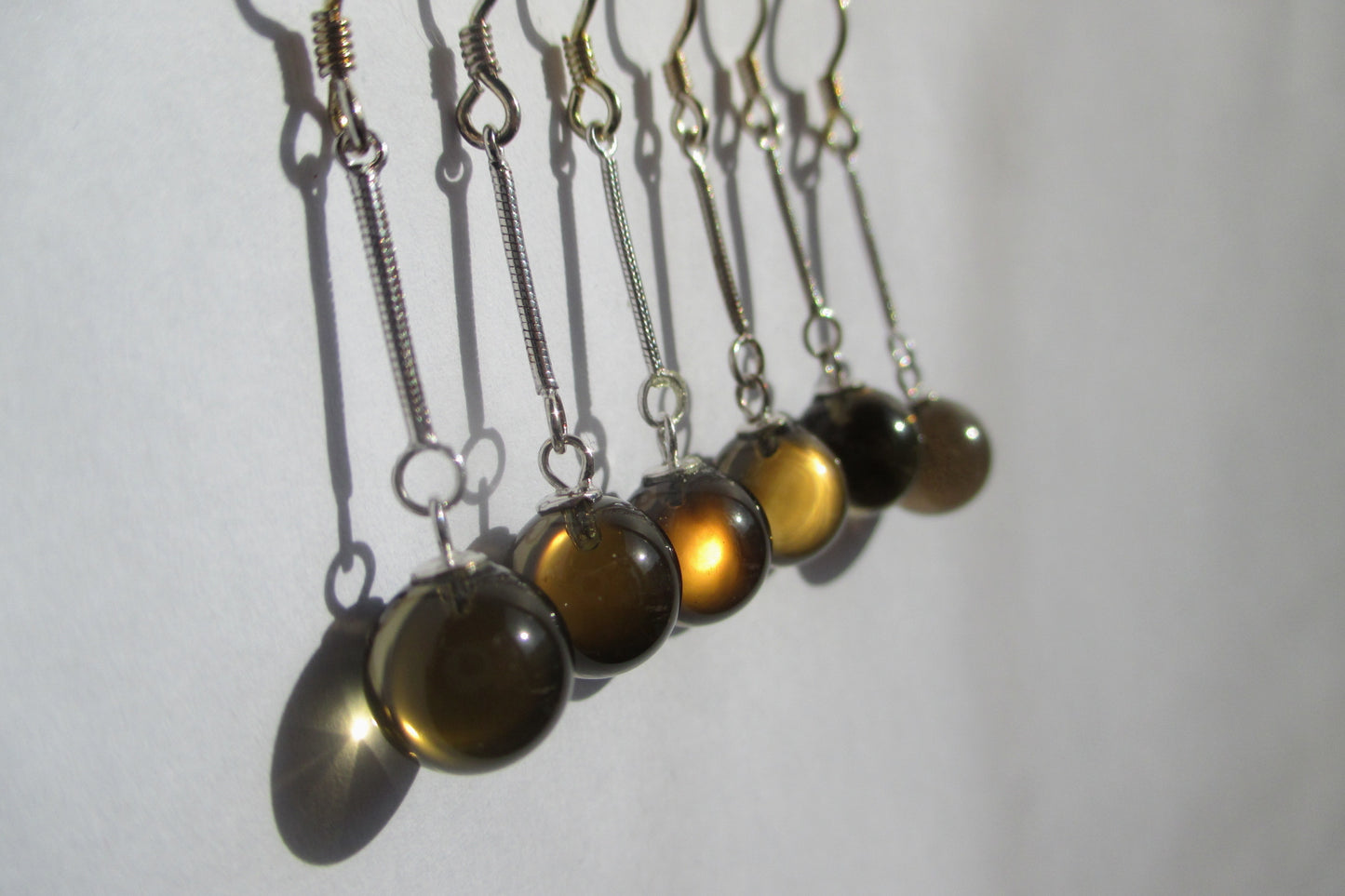 Smoky quartz hook earrings