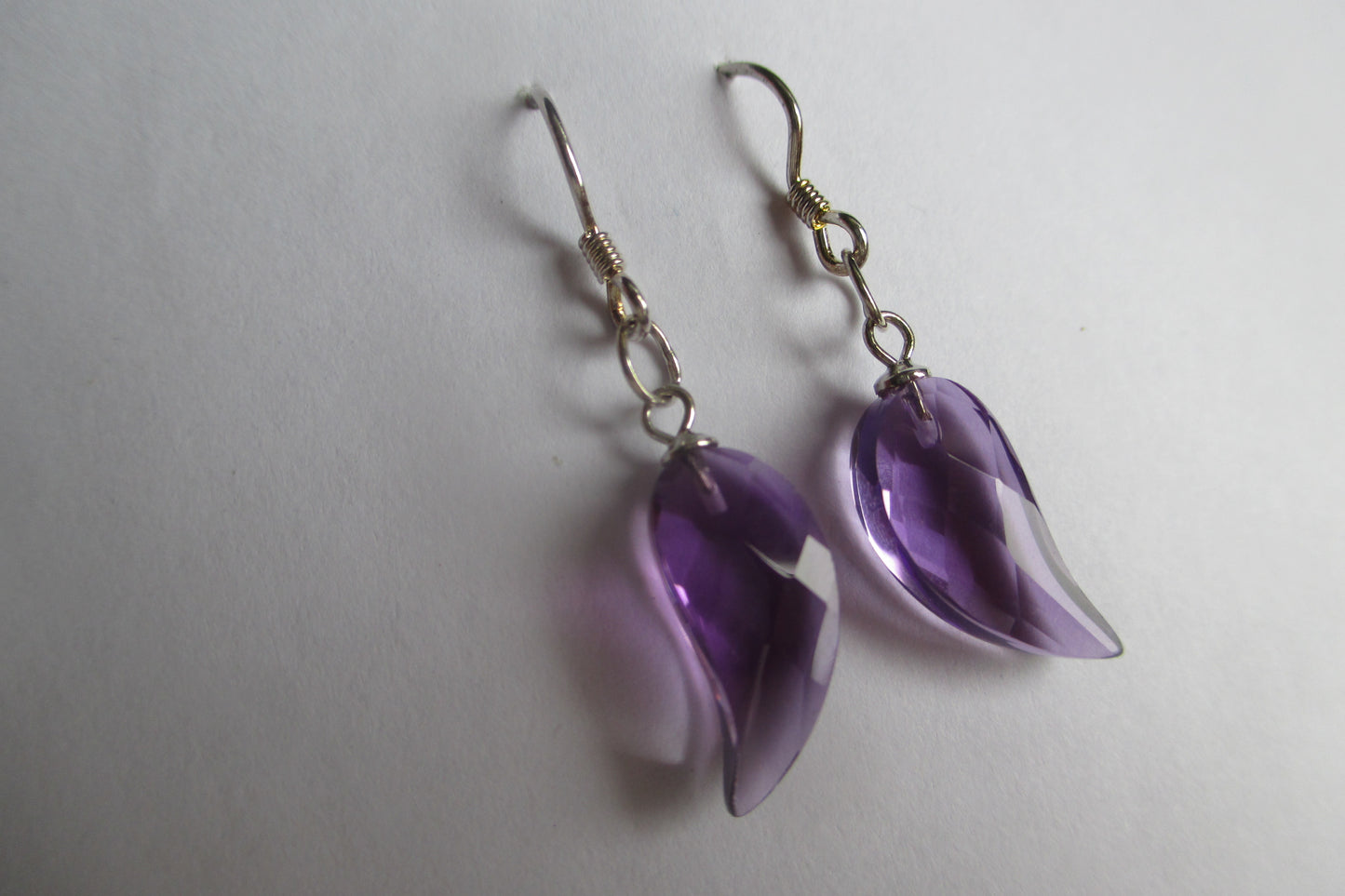 Amethyst wing hook earrings