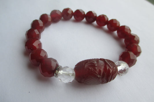 Carved cornelian bracelet