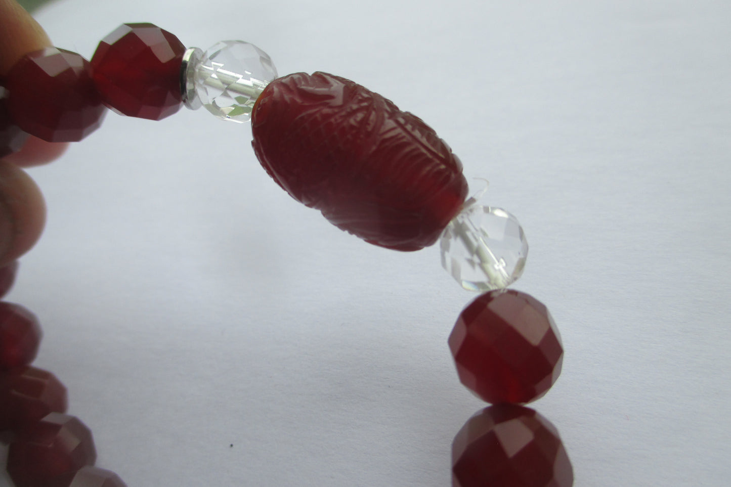 Carved cornelian bracelet