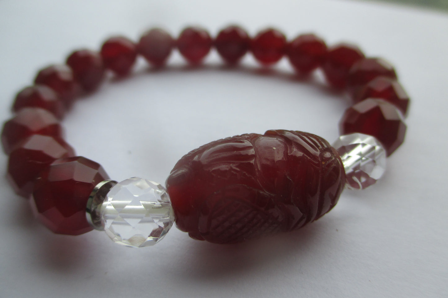 Carved cornelian bracelet