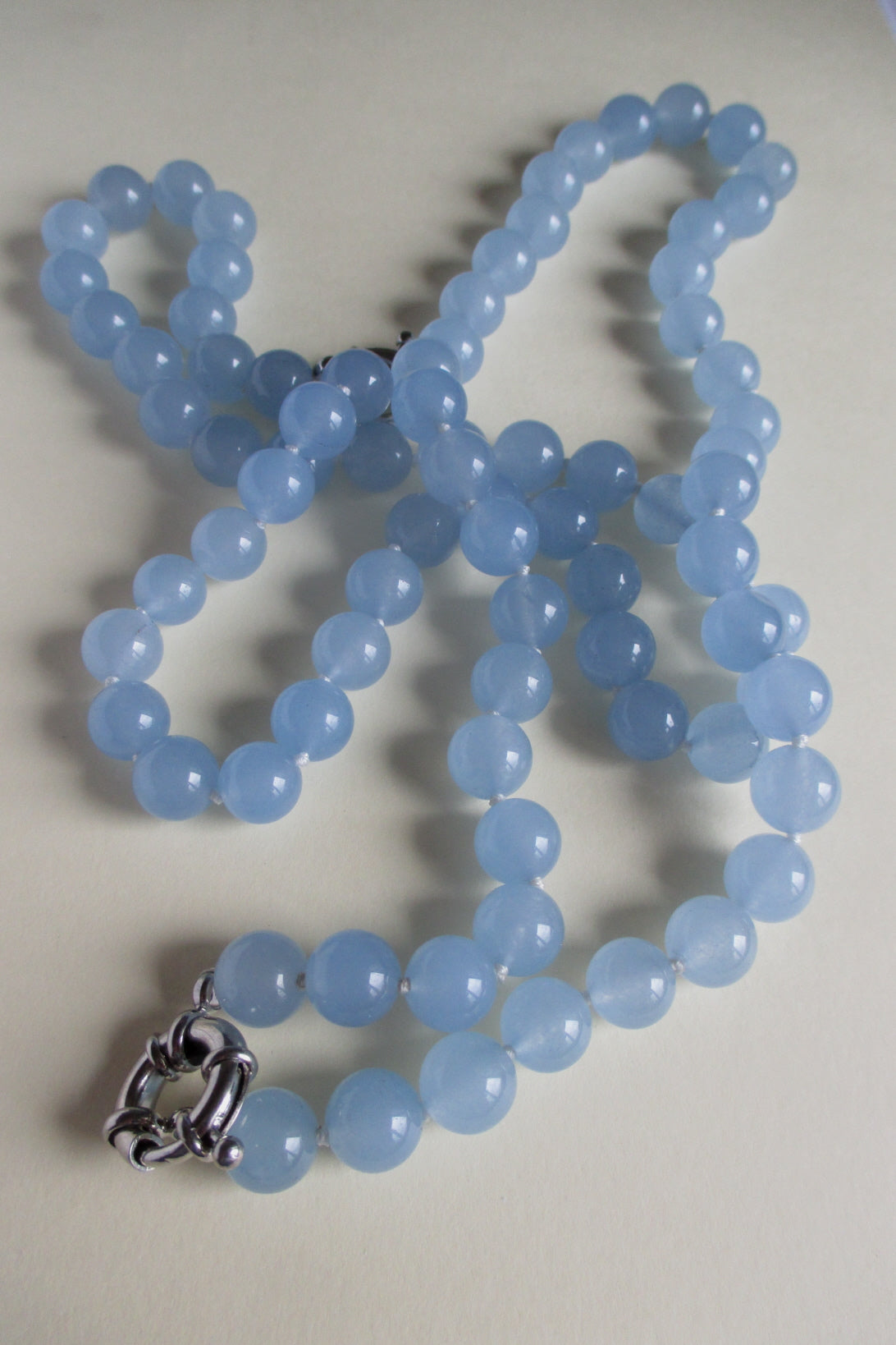 Sky blue jade necklace