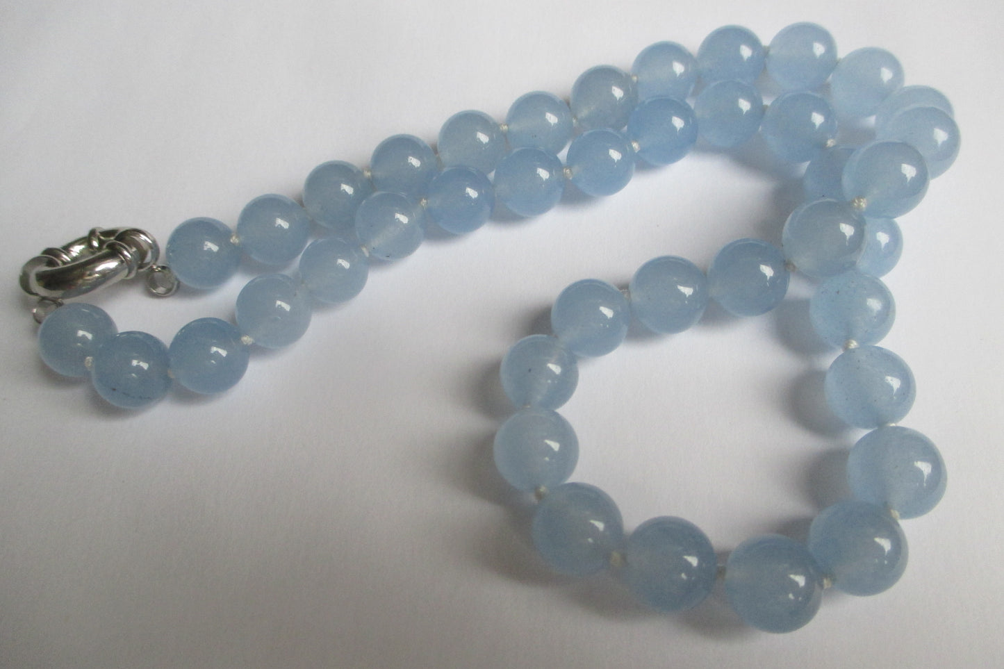 Sky blue jade necklace