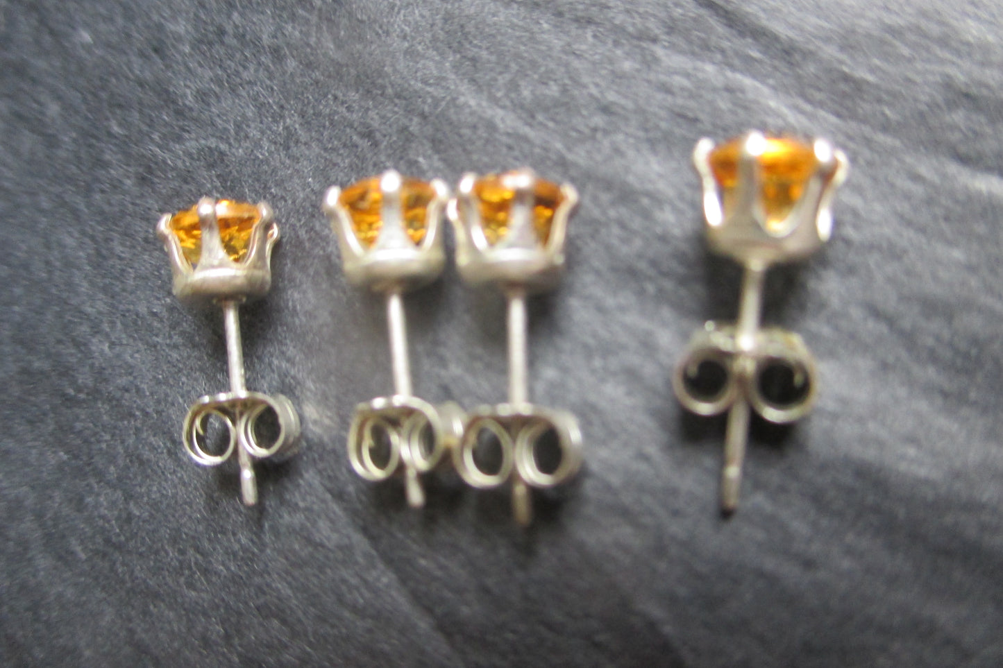 Citrine silver stud earrings