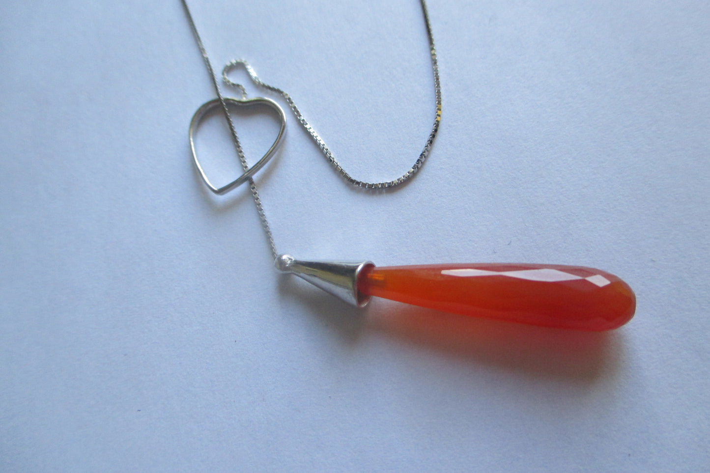 Red cornelian heart pendant