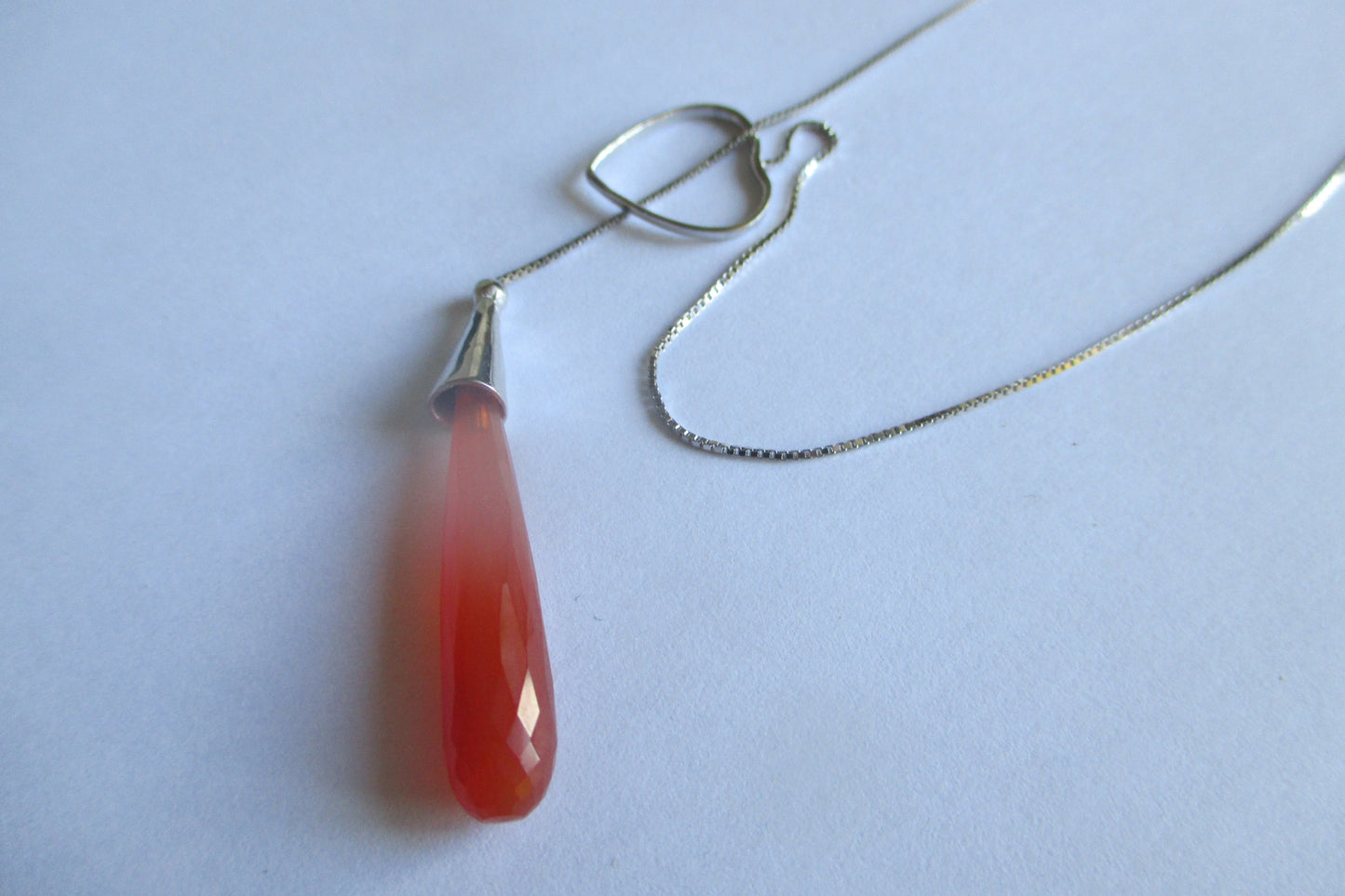 Red cornelian heart pendant