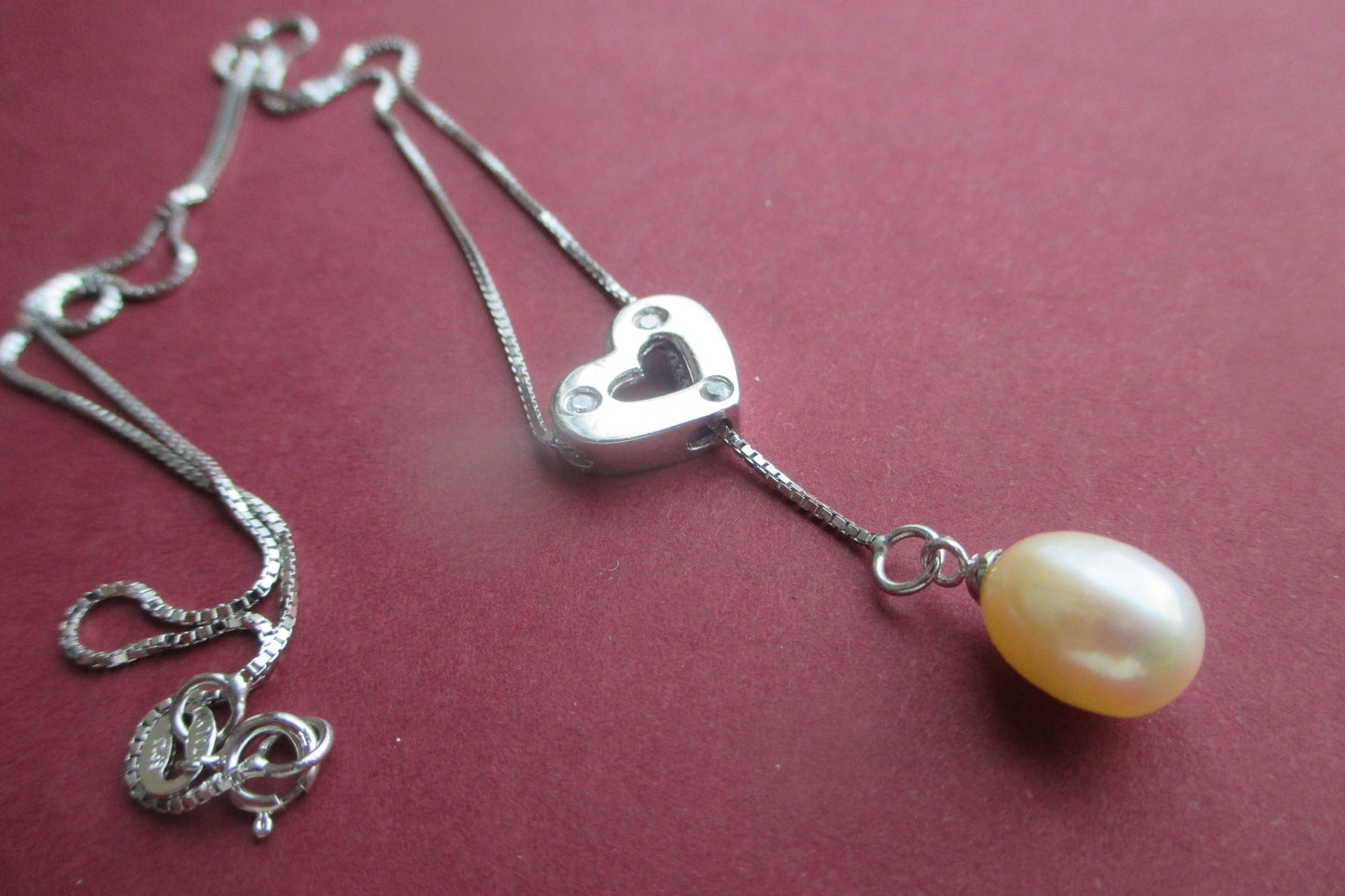 Pearl heart pendant