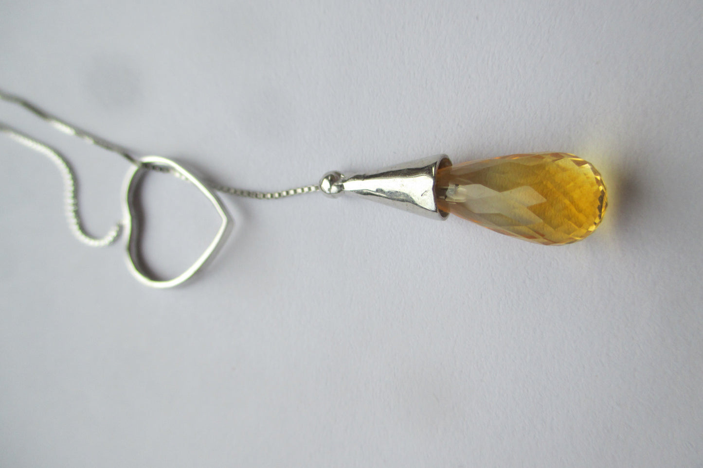 Citrine heart pendant