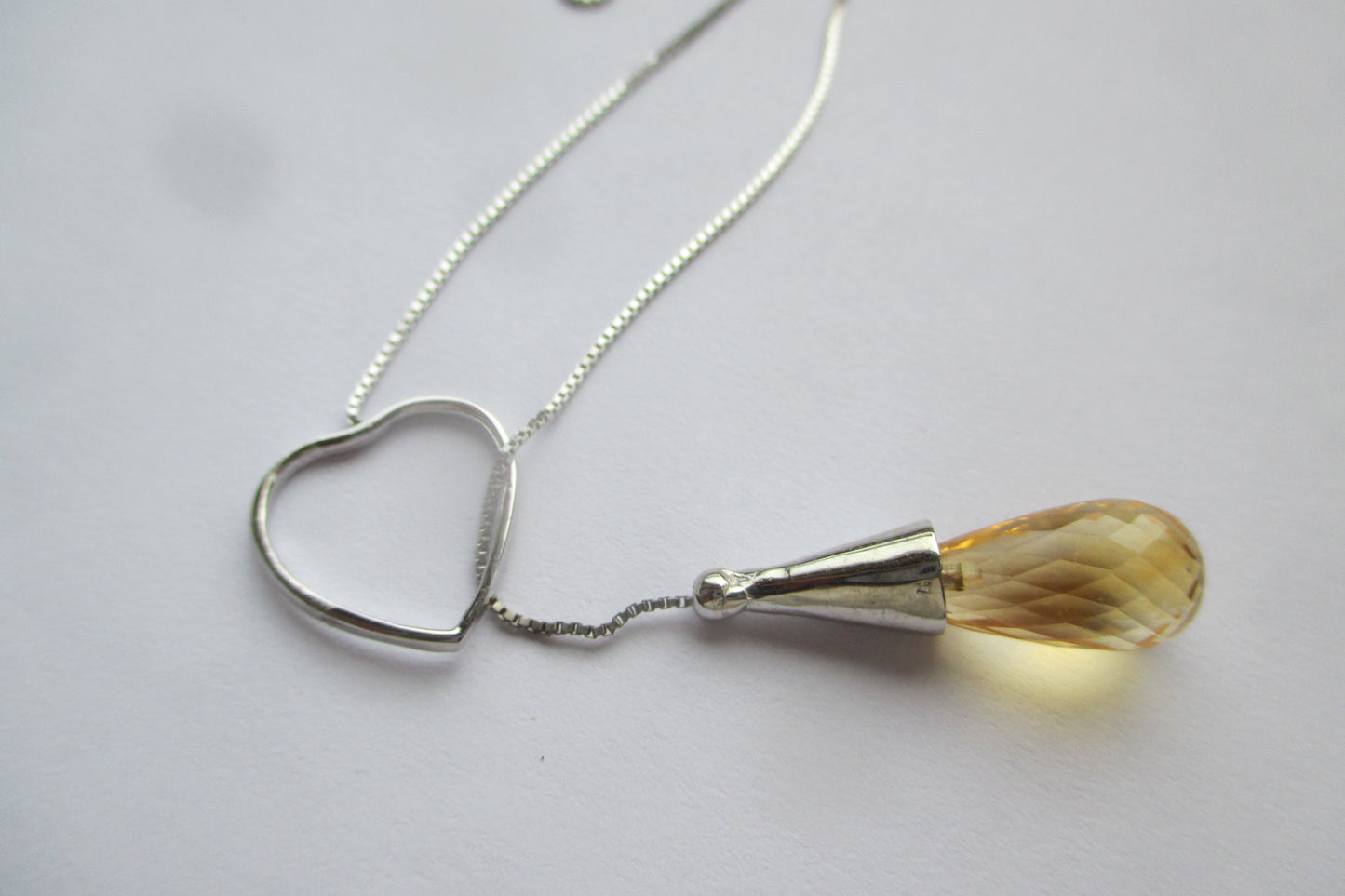 Citrine heart pendant