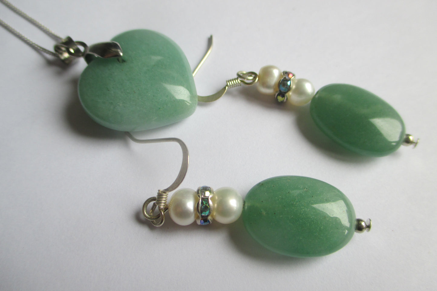 Jade matching earrings and pendant