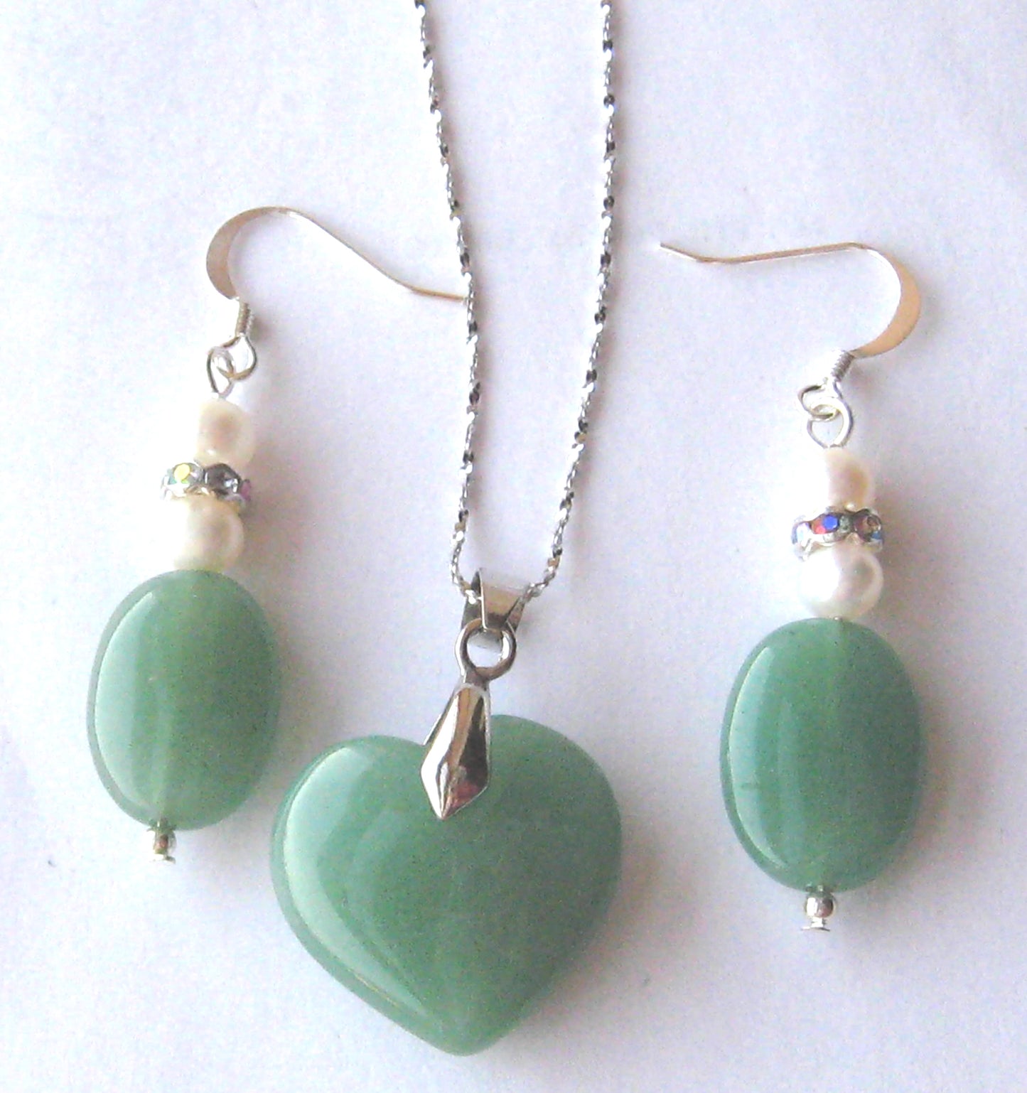 Jade matching earrings and pendant