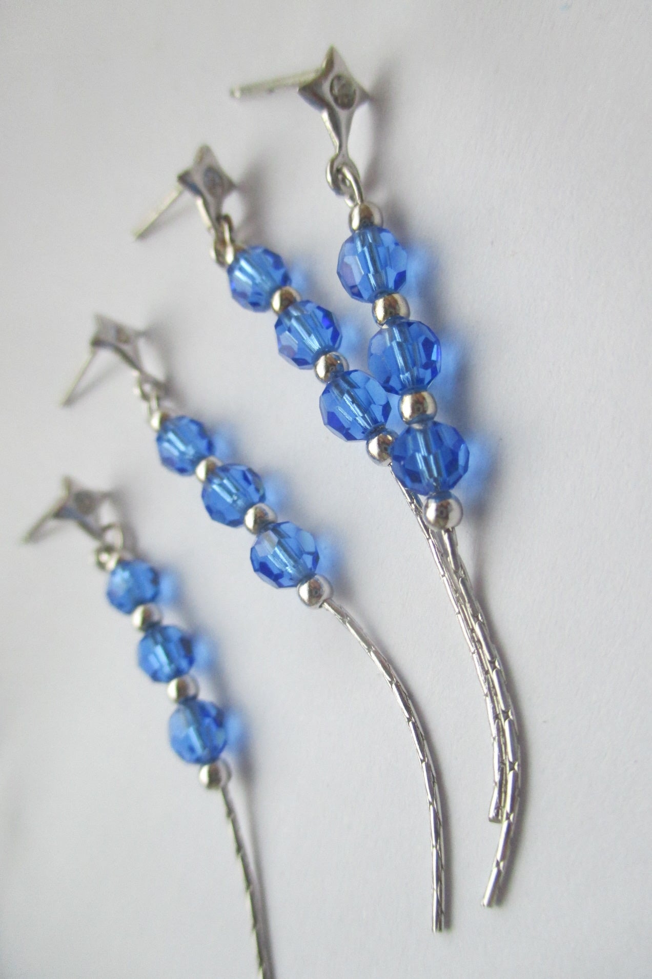 Cultured blue crystal stud earrings