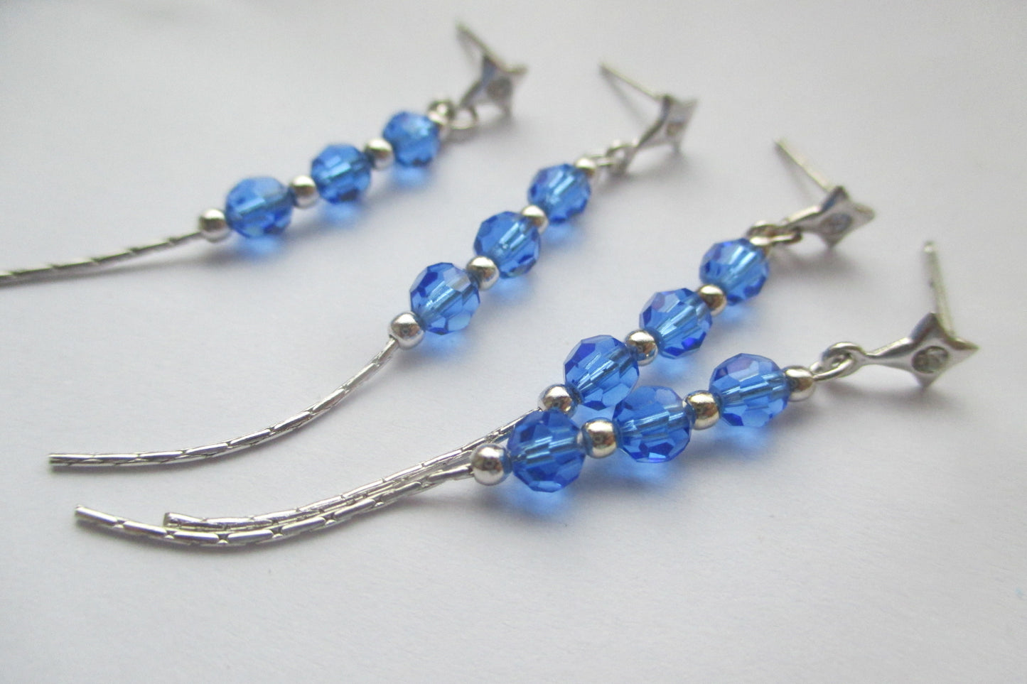 Cultured blue crystal stud earrings