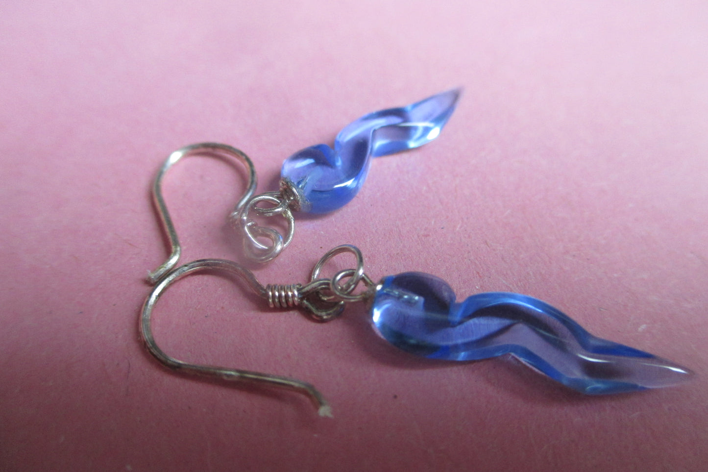 Cultured blue crystal earrings