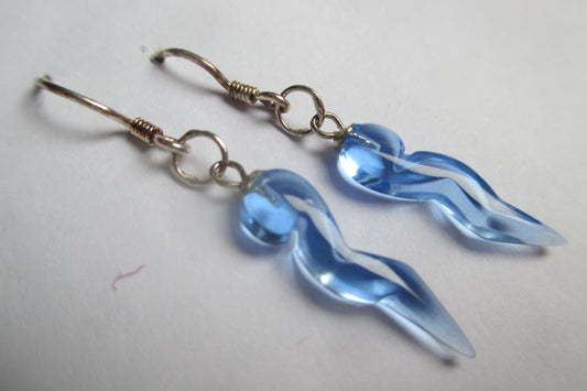 Cultured blue crystal earrings