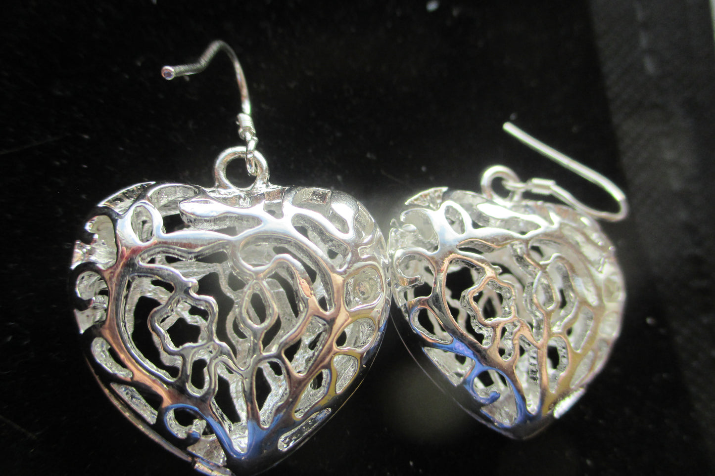 Silver filigree hook earrings