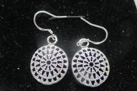 Silver filigree hook earrings