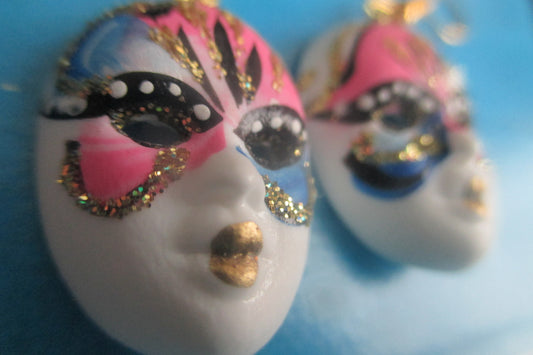 Venice mask hook earrings