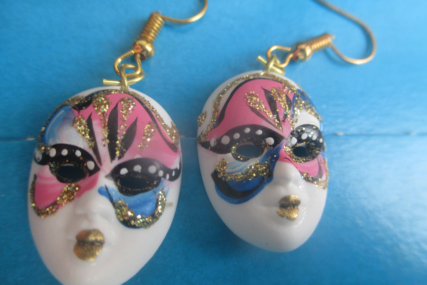 Venice mask hook earrings