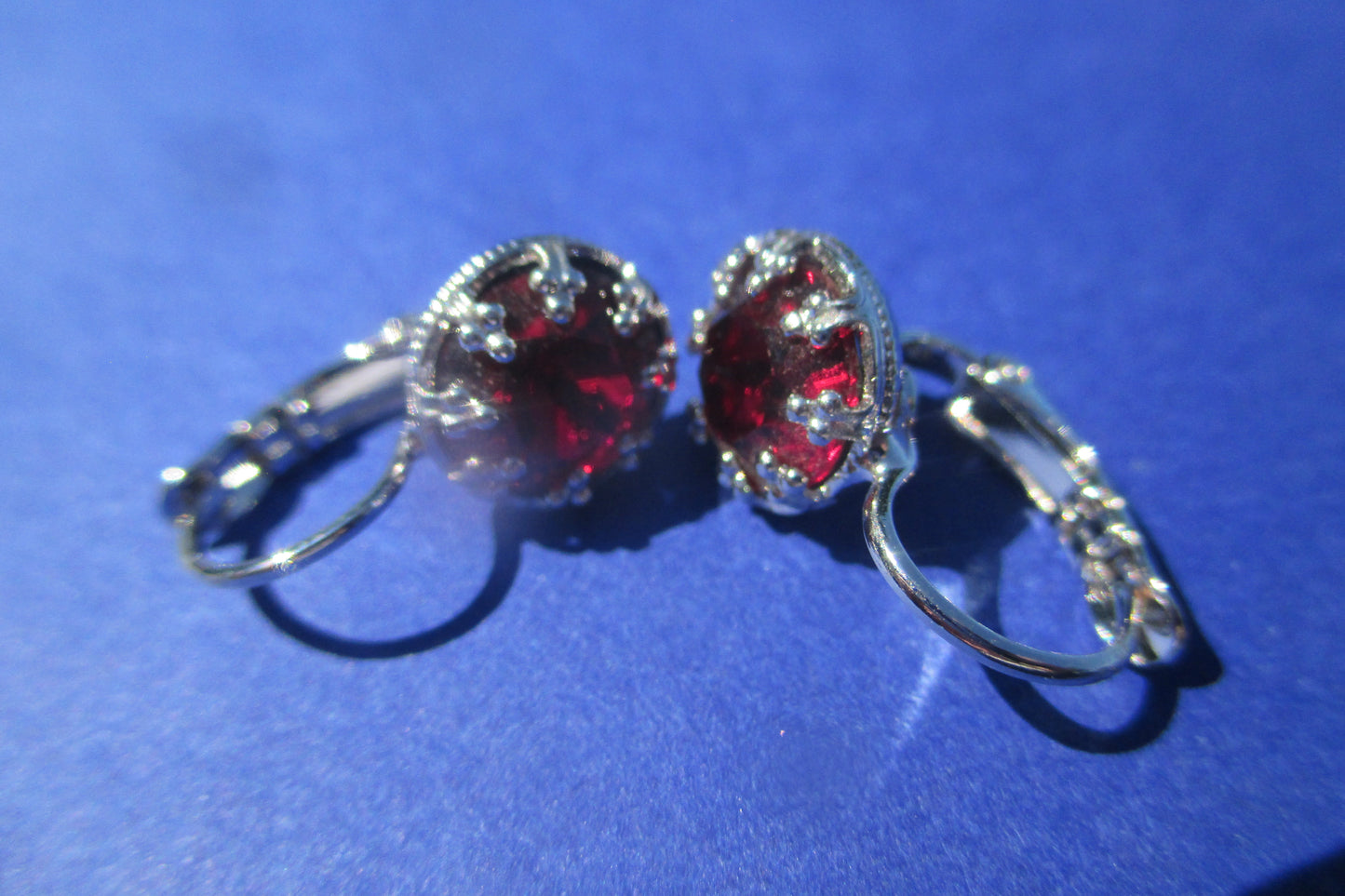 Garnet clip earrings