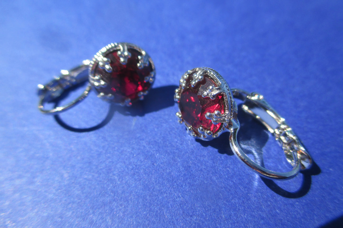 Garnet clip earrings