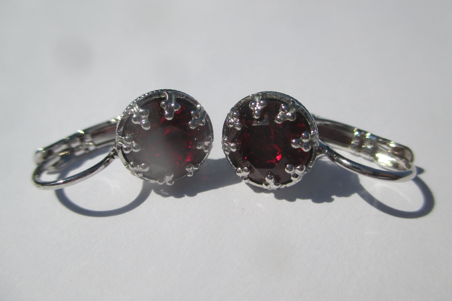 Garnet clip earrings