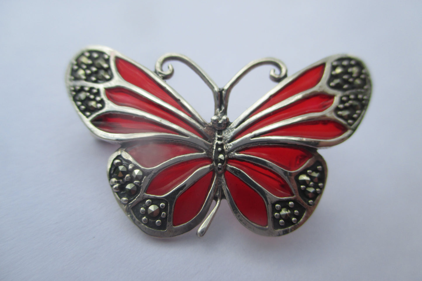 Plique jour enamel Butterfly broach