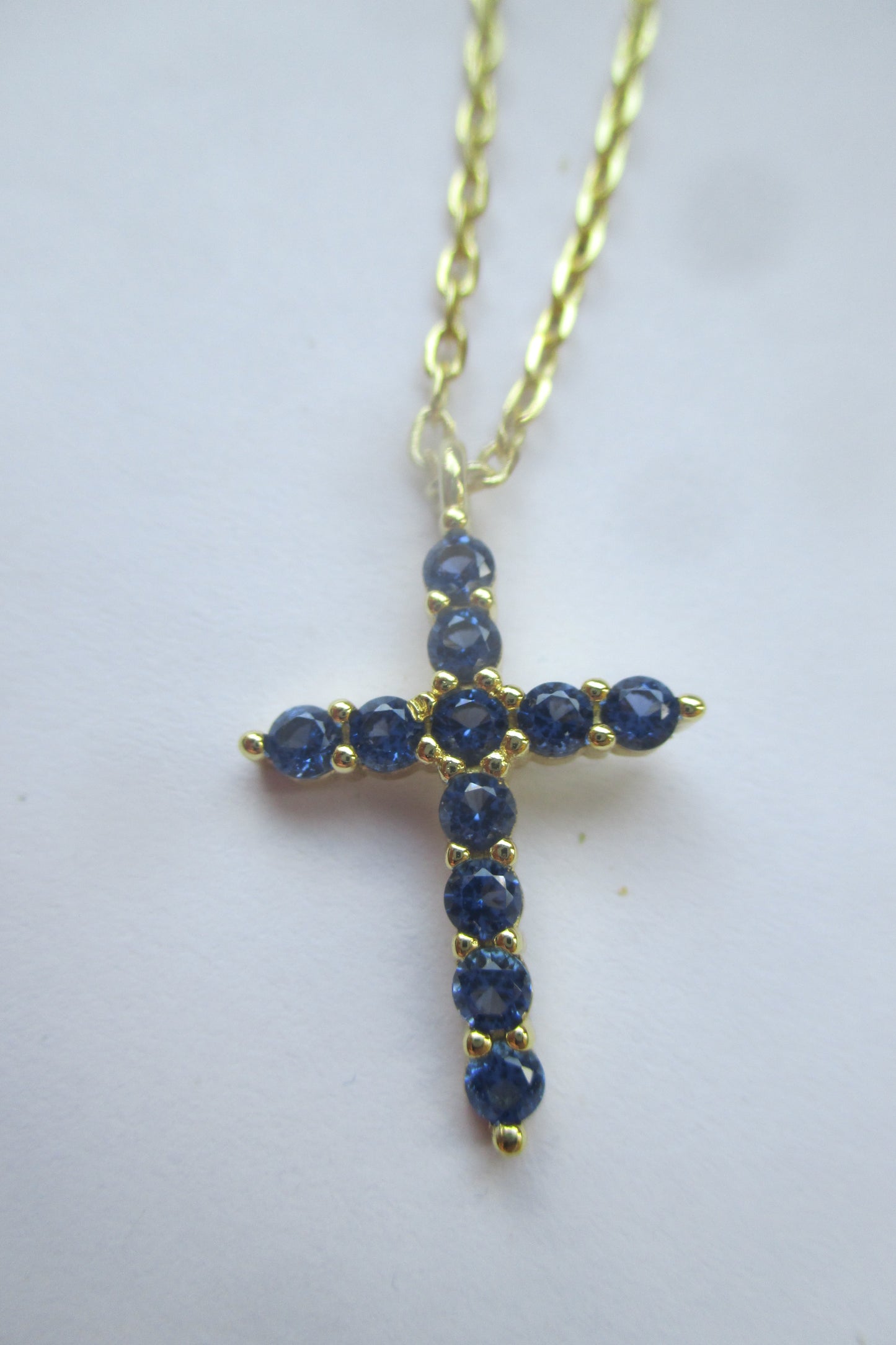 Gold plated silver cross pendant