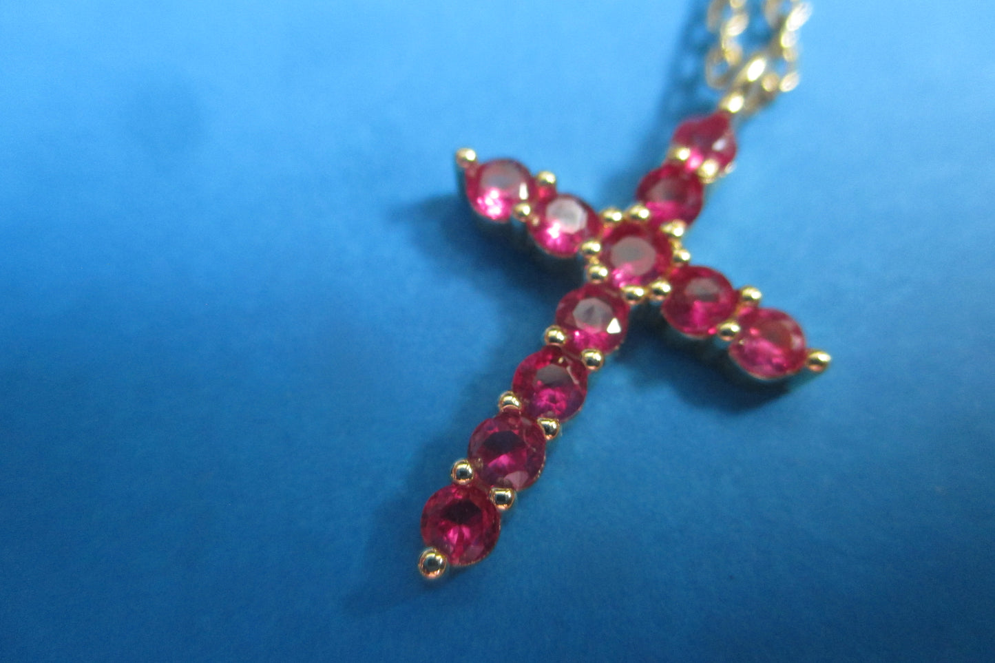 Gold plated silver cross pendant