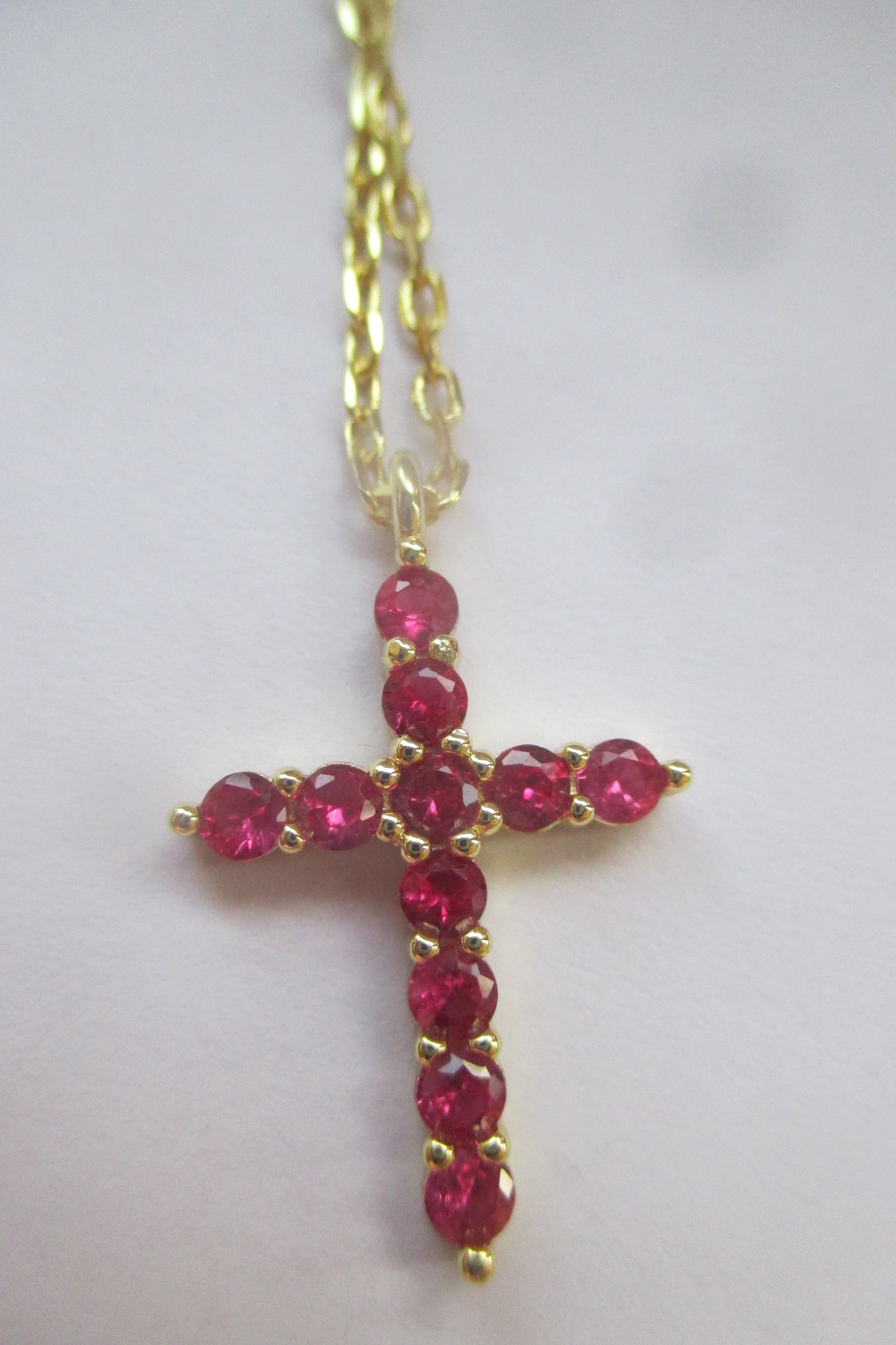 Gold plated silver cross pendant