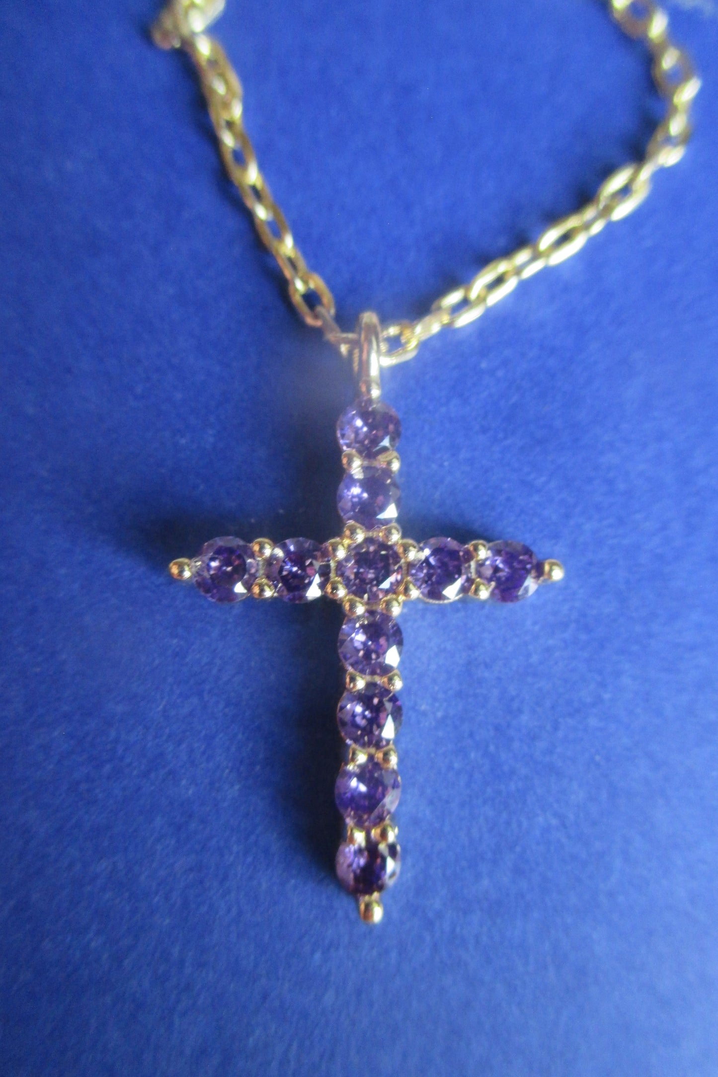 Gold plated Violet cross pendant