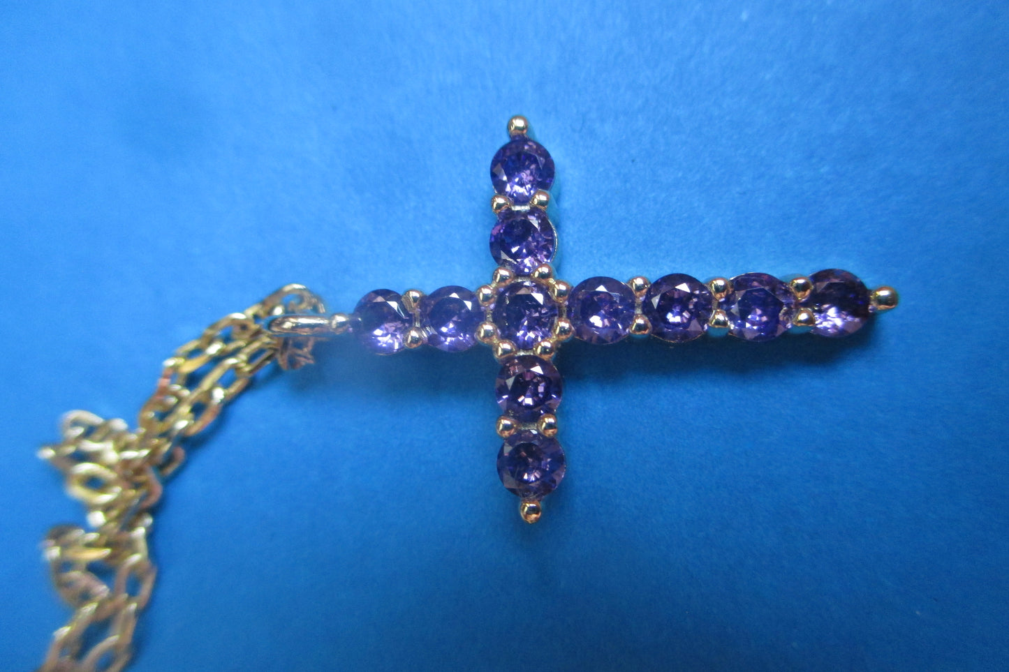 Gold plated Violet cross pendant