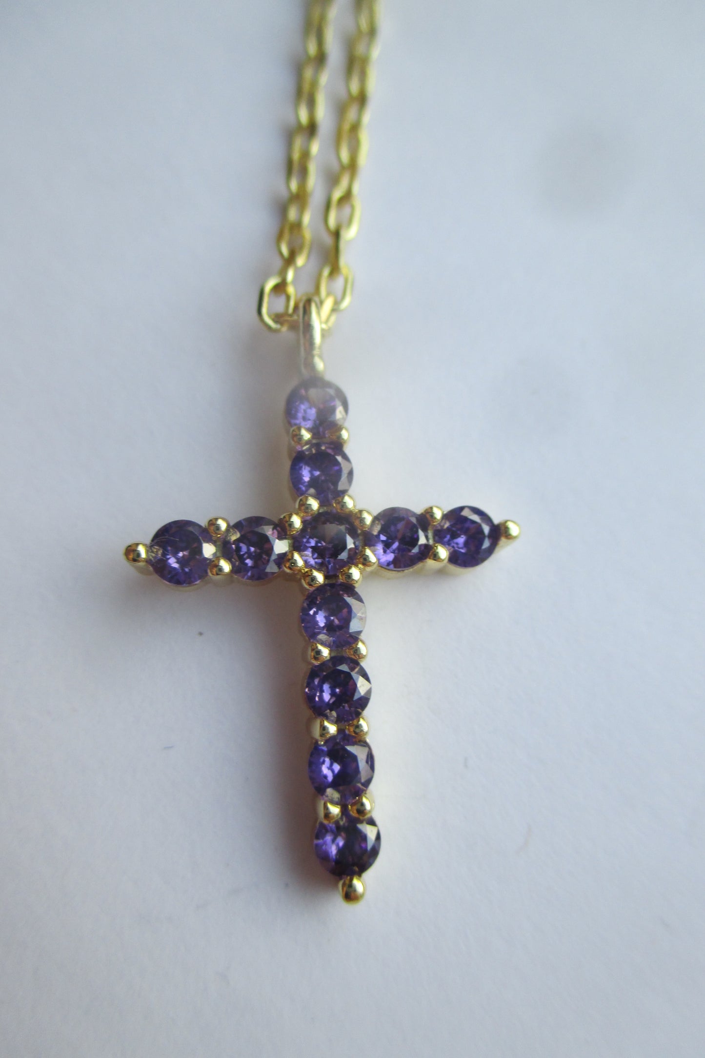 Gold plated Violet cross pendant