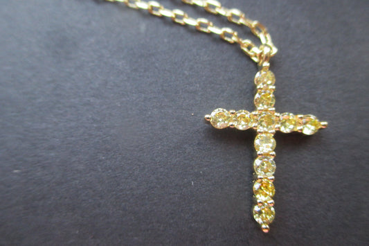 Gold plated yellow cross pendant