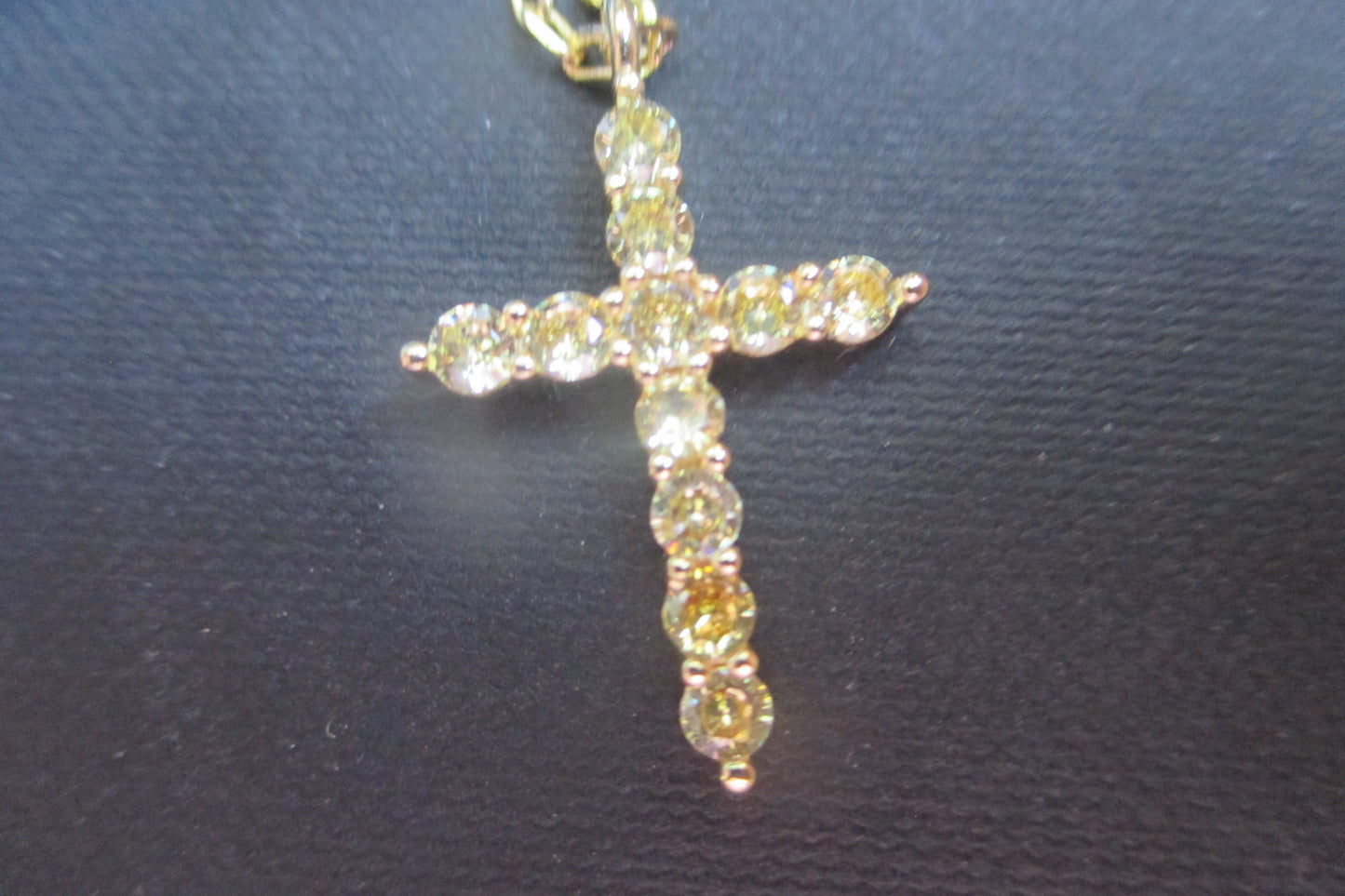 Gold plated yellow cross pendant