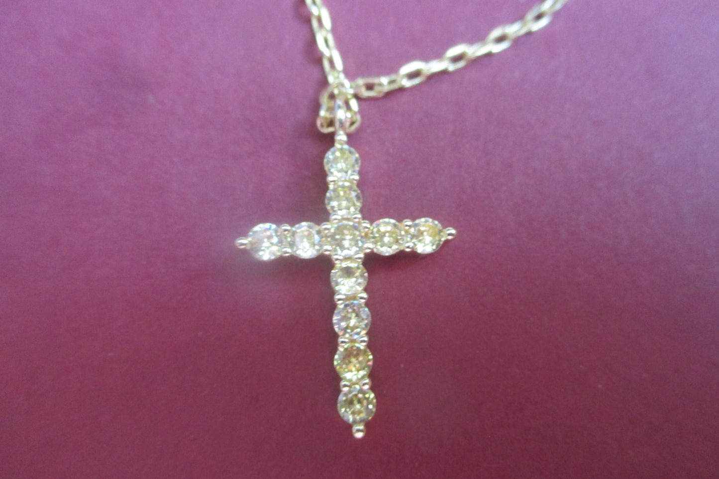 Gold plated yellow cross pendant