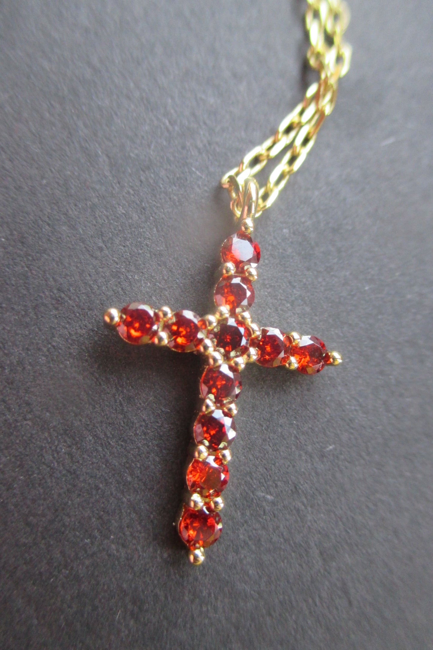 Gold plated red cross pendant