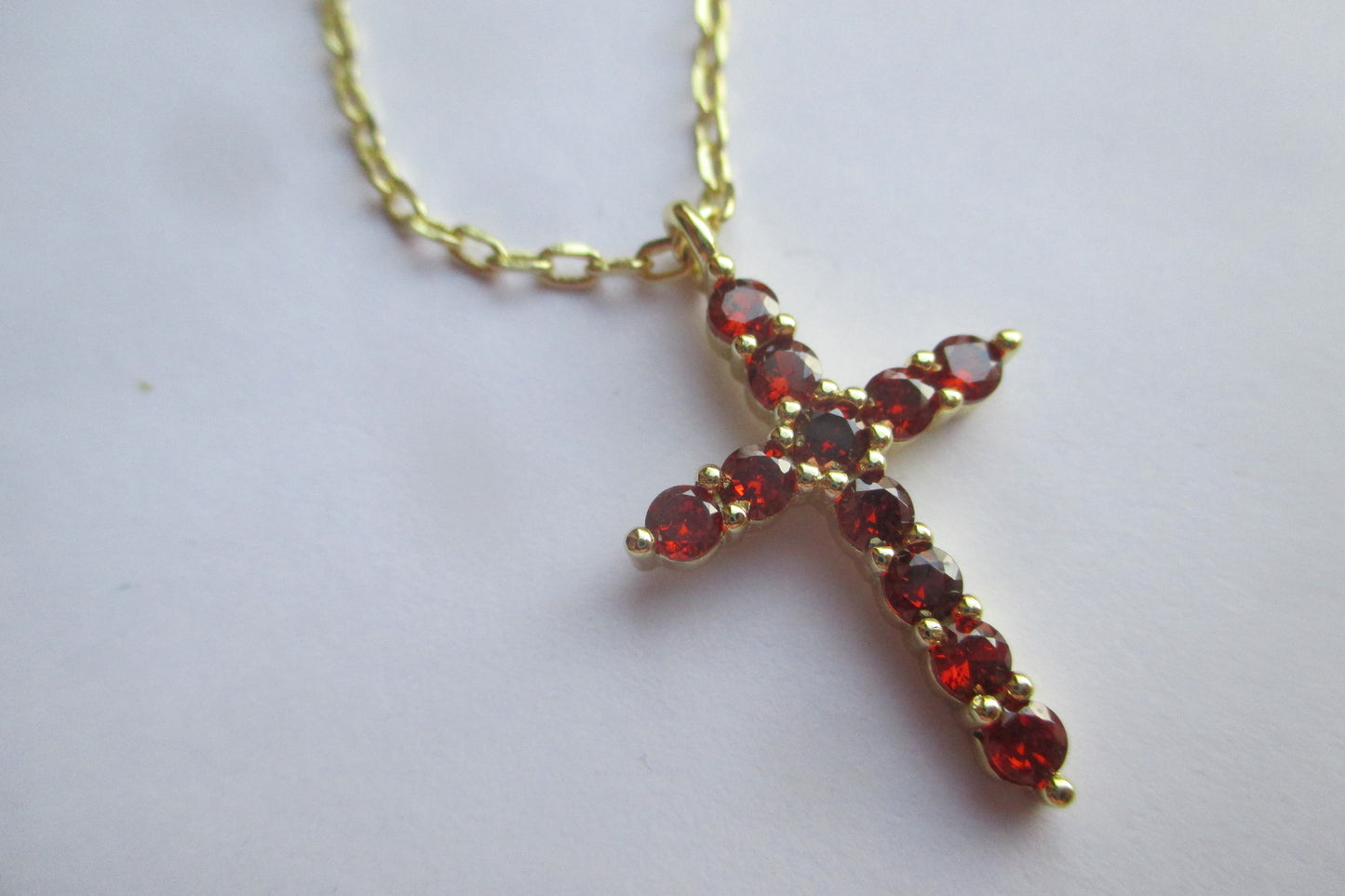 Gold plated red cross pendant