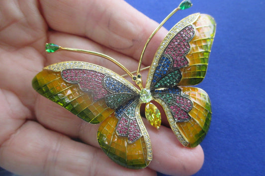 Enamel Butterfly broach